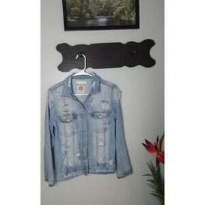 Zara Girls Light Wash Denim Jacket Distressed - Looney Tunes Edition